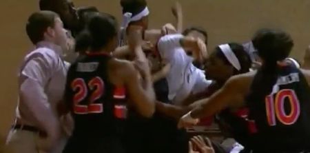 Video: Haymakers thrown and refs toppled during women’s basketball brawl