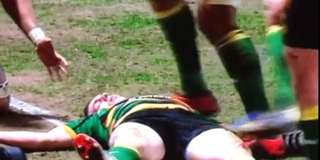 VINE: George North knocked out again-this time by a shin to face