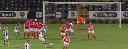 Women’s soccer team score goal after incredibly elaborate free-kick routine