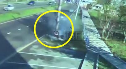 Video: Insane footage of Russian international footballer crashing into pole at 105 mph