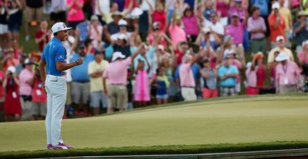 Rickie Fowler proves he has balls of steel by taking on famous island green three times