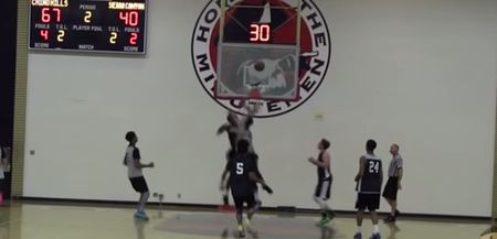 VIDEO: Powerhouse high school basketball player rips the rim from the back board, game abandoned