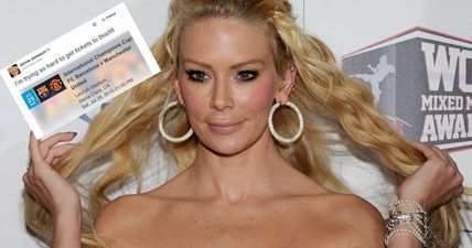 Jenna Jameson wants tickets to United v Barca and there’s a line of fans willing to help her out
