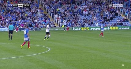 The camera angle of Portsmouth v Derby was literally unbelievable
