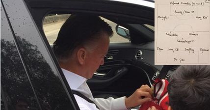 PIC: Man United fan manages to get Louis van Gaal to read his advice sheet for the next 10 days