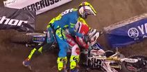 Video: Motocross rider viciously attacks rival after crashing out of race