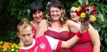 Pics: Groom somehow gets permission to wear full Arsenal kit to his wedding