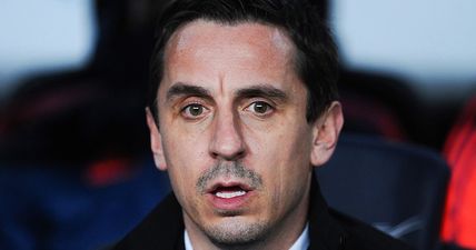 People think Gary Neville let his allegiances slip out during Manchester United’s cup win