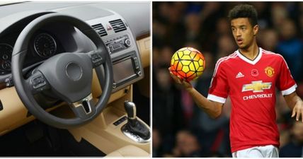 PIC: Manchester United’s Cameron Borthwick-Jackson hitches a ride to training from his mam