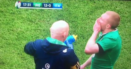 WATCH: Painkillers rushed to the pitch after crunching hit on Keith Earls