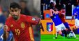 Watch: Diego Costa wastes no time at all in making friends with Italy’s defence