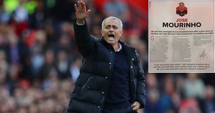 Jose Mourinho apologises to Manchester United fans in programme notes for derby