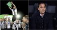 Dundalk’s Chris Shields provides Gary Neville with the Europa League information he was after