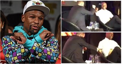 WATCH: Floyd Mayweather didn’t know how to react when ‘Conor McGregor’ turned up during a live show