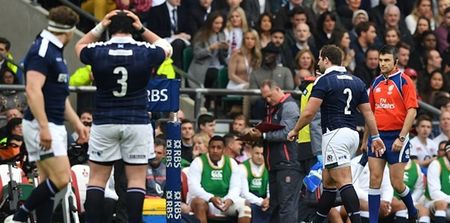 WATCH: How the hell did this Scottish player not receive a red card for this dangerous tip tackle?