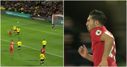The Watford fans behind the goal were as shocked by Emre Can’s goal as everyone else