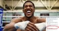 Anthony Joshua had a fitting response after being called out to fight on McGregor vs. Mayweather undercard