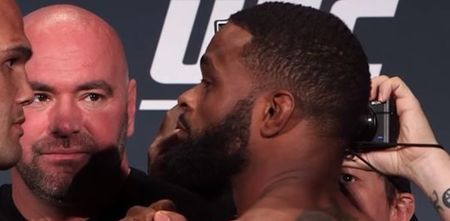 Dana White and Tyron Woodley’s dispute swiftly resolved following fighter’s threat
