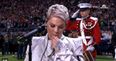Pink spits chewing gum out before crushing Star Spangled Banner
