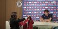 Antonio Conte pranked at press conference with signed Jose Mourinho United jersey