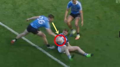 Doesn’t look like John Small meant to box Laois player across the face