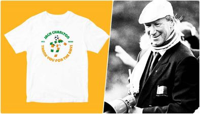 Commemorative Jack Charlton t-shirts raising money for those living with dementia