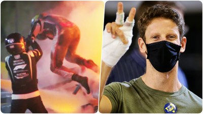 Six months after surviving fireball crash, incredible photo captures Romain Grosjean comeback