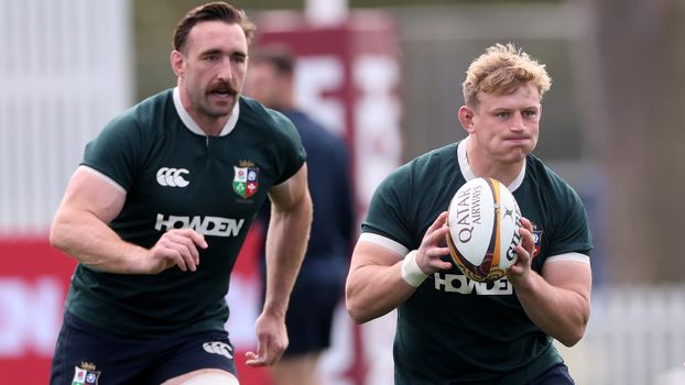 Jack Conan and Jac Morgan in training ahead of the Lions first Test vs Australia