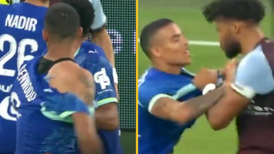 Fans delighted as Mason Greenwood gets manhandled by Aston Villa star