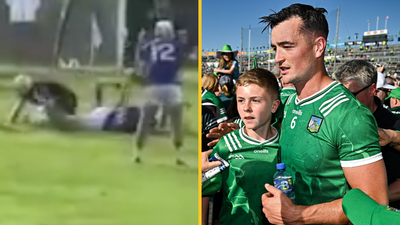 Footage shows red card hit which put Limerick star Kyle Hayes in hospital