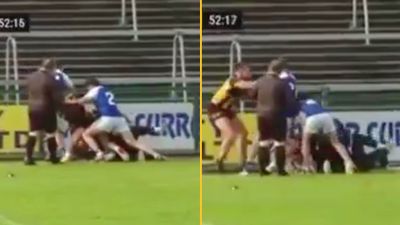 New footage shows players involved in sideline fight as water boy tries to prevent attack